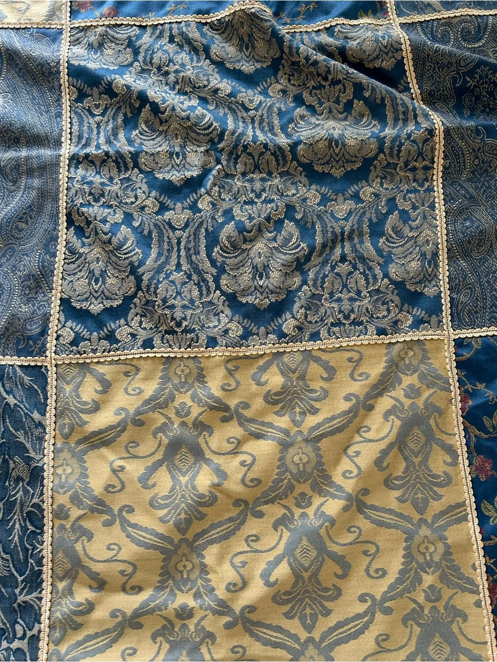 Blue and Gold Brocade Duvet Cover - Home Bedding